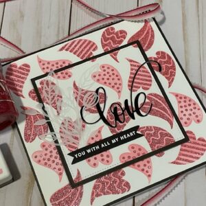 Handmade Swirly Hearts Card